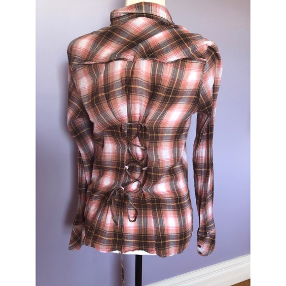 Free people we the free plaid flannel - Picture 2 of 4